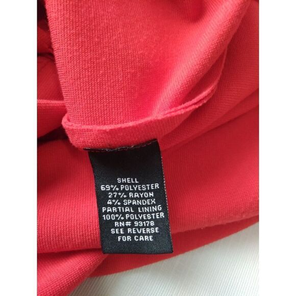 Premise Bright Red Sleeveless V-Neck Above Knee Length Sheath Dress Women's 8 - Picture 4 of 12